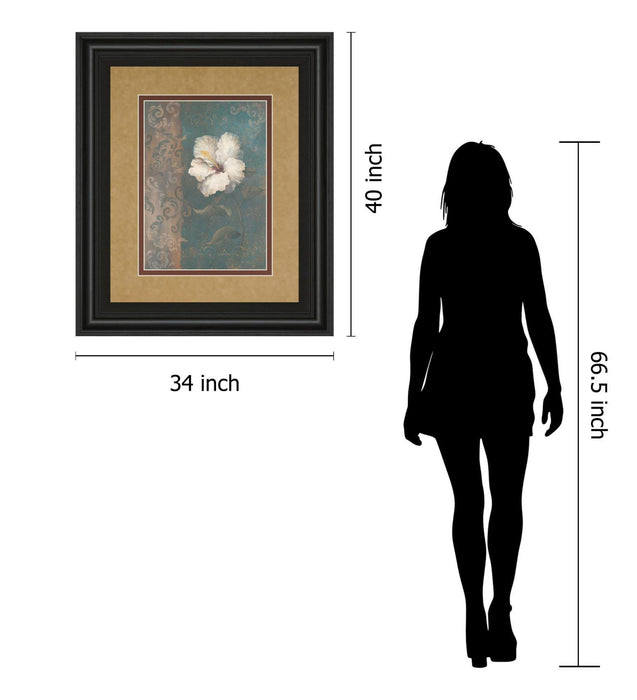 Floral Trans Il By Vivian Flasch - Framed Print Wall Art - White