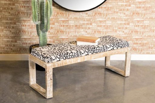 Aiden - Sled Leg Upholstered Accent Bench - Black And White Sacramento Furniture Store Furniture store in Sacramento