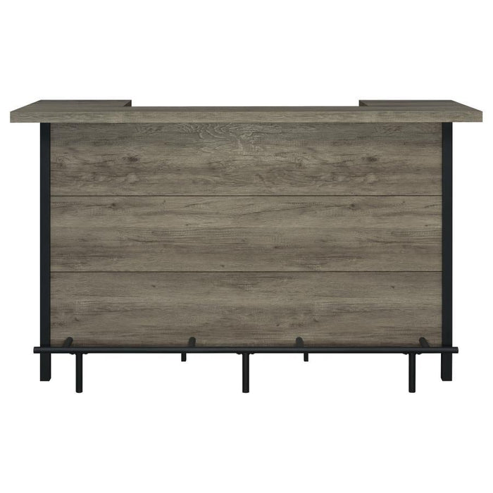 Bellemore - Bar Unit With Footrest - Gray Driftwood And Black Sacramento Furniture Store Furniture store in Sacramento