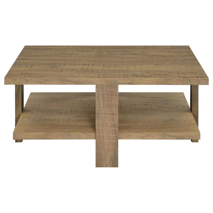 Dawn - Square Engineered Wood Coffee Table With Shelf - Mango Sacramento Furniture Store Furniture store in Sacramento