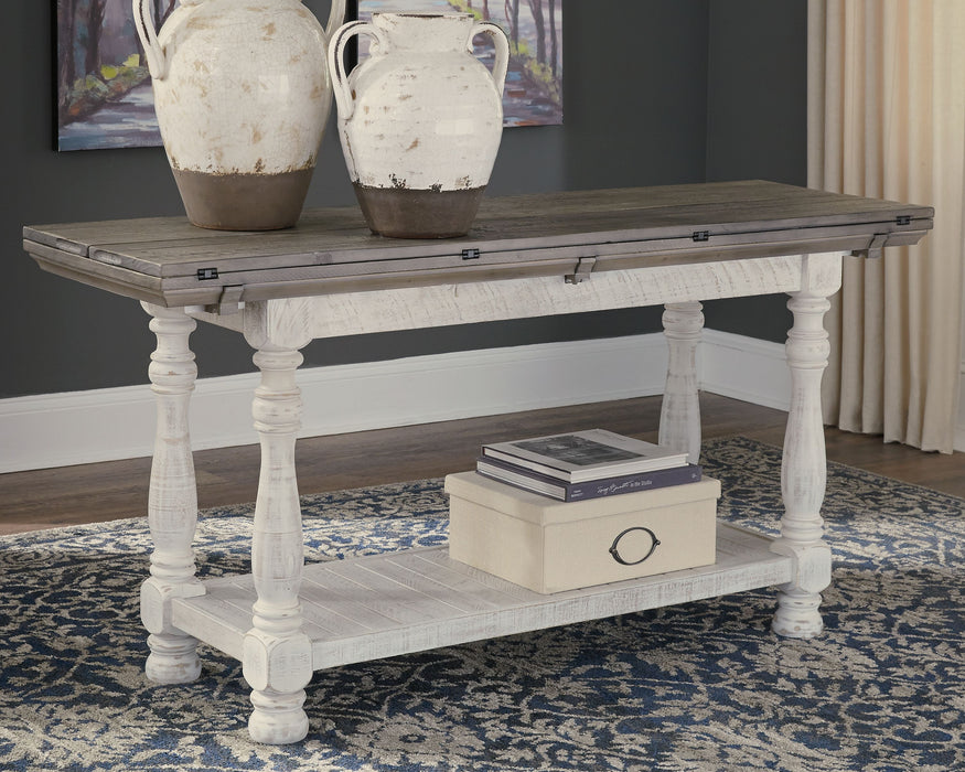 Havalance - Gray / White - Flip Top Sofa Table