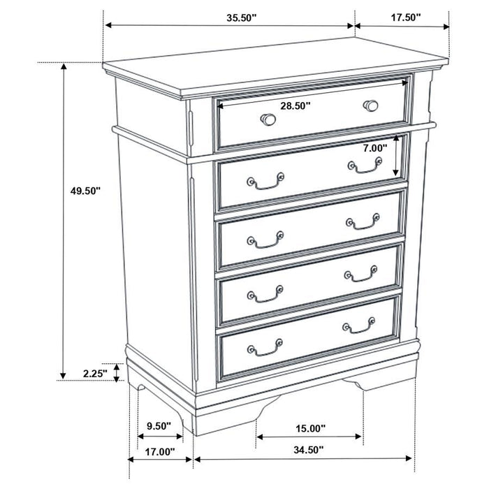 Manchester - 5-Drawer Chest - Wheat Sacramento Furniture Store Furniture store in Sacramento