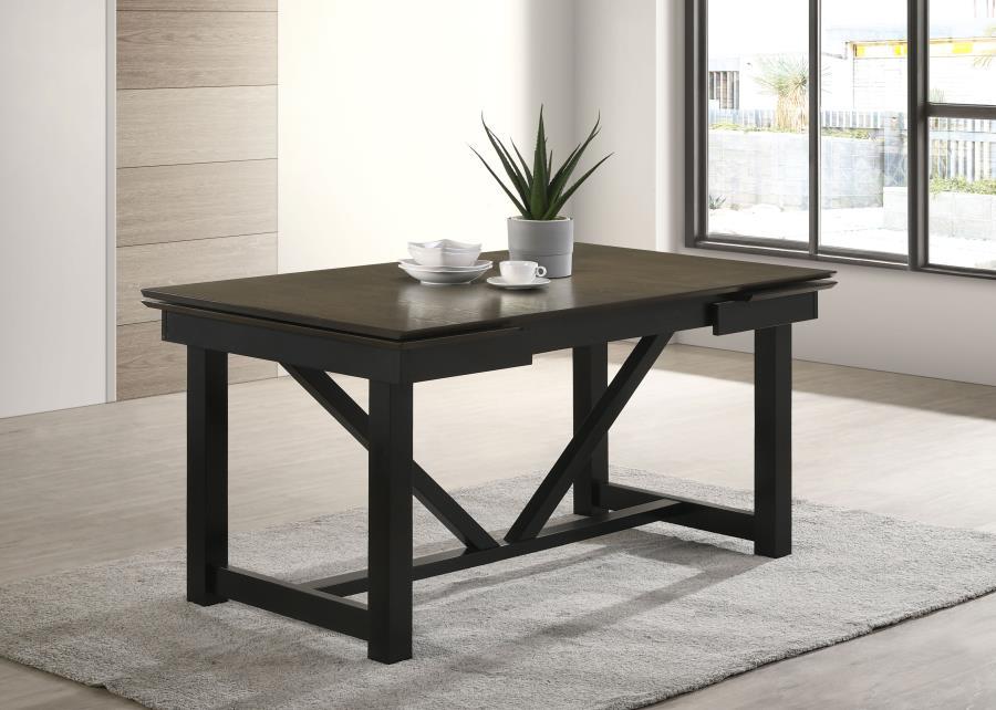 Malia - Rectangular Dining Table With Refractory Extension Leaf - Black Sacramento Furniture Store Furniture store in Sacramento