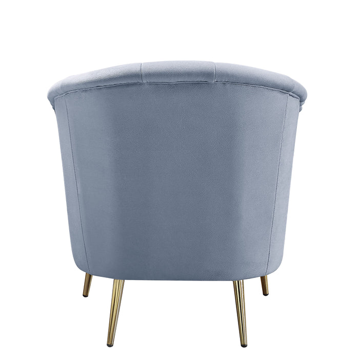 Bayram - Chair - Light Gray Velvet Sacramento Furniture Store Furniture store in Sacramento