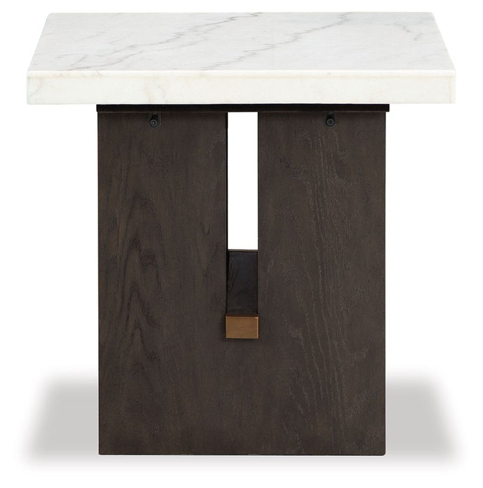 Burkhaus - White / Dark Brown - Rectangular End Table Sacramento Furniture Store Furniture store in Sacramento