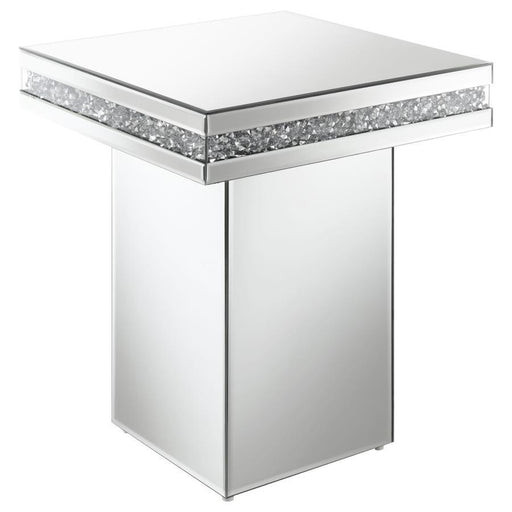 Elora - Pedestal Square Top Accent Table - Mirror Sacramento Furniture Store Furniture store in Sacramento