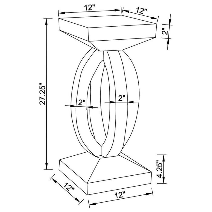 Amalia - Square End Table With Lower Shelf - Clear Mirror Sacramento Furniture Store Furniture store in Sacramento