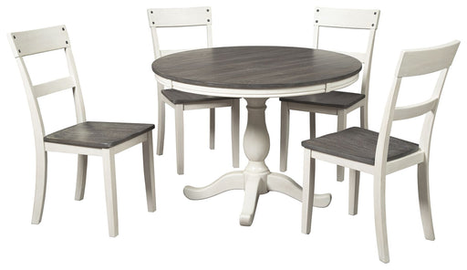 Nelling - White / Brown / Beige - 6 Pc. - Dining Room Table, 4 Side Chairs Sacramento Furniture Store Furniture store in Sacramento