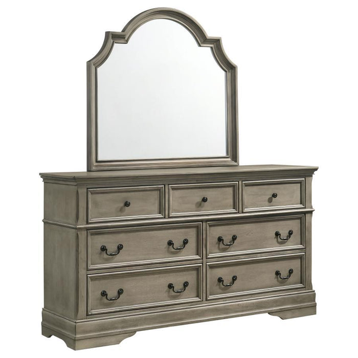 Manchester - 7-Drawer Dresser With Mirror - Wheat