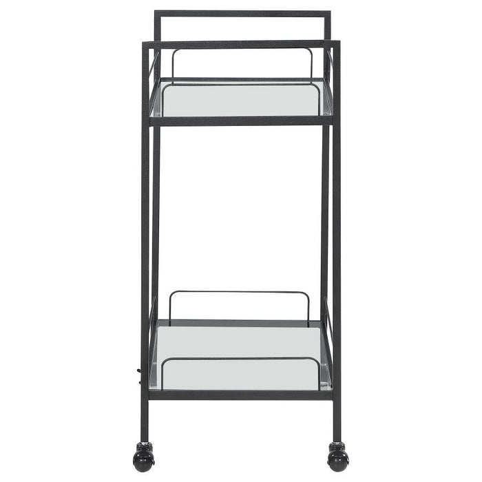 Curltis - Serving Cart With Glass Shelves - Clear And Black Sacramento Furniture Store Furniture store in Sacramento