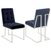 Cisco - Upholstered Dining Chairs (Set of 2) - Ink Blue And Chrome Sacramento Furniture Store Furniture store in Sacramento