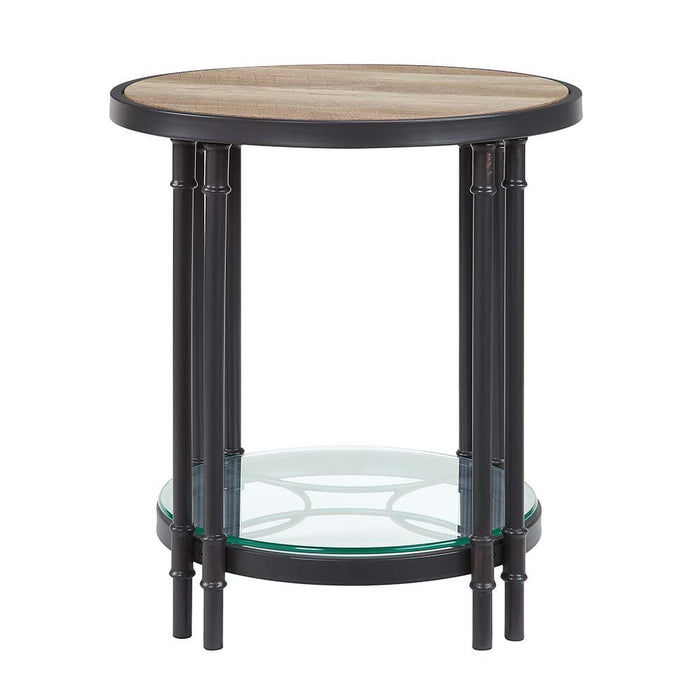 Brantley - End Table - Oak & Sandy Black Finish - 24" Sacramento Furniture Store Furniture store in Sacramento