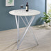 Bexter - Faux Marble Round Top Bar Table - White And Chrome Sacramento Furniture Store Furniture store in Sacramento