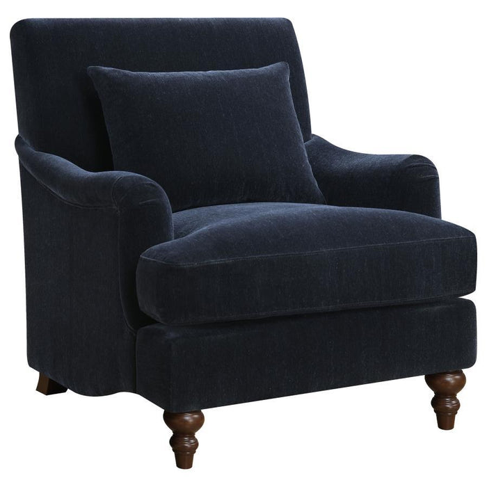 Frodo - Upholstered Accent Chair With Turned Legs - Midnight Blue Sacramento Furniture Store Furniture store in Sacramento