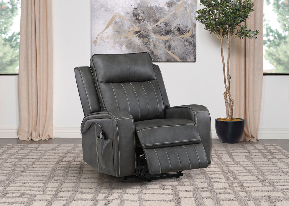 Raelynn - Upholstered Track Arm Recliner