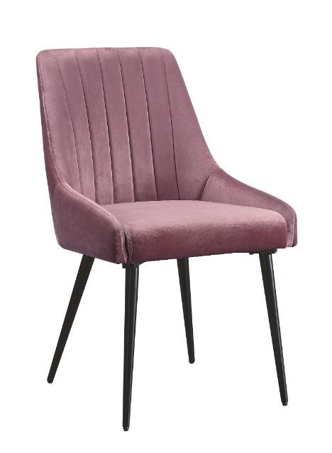 Caspian - Side Chair (Set of 2) - Pink Fabric & Black Finish Sacramento Furniture Store Furniture store in Sacramento