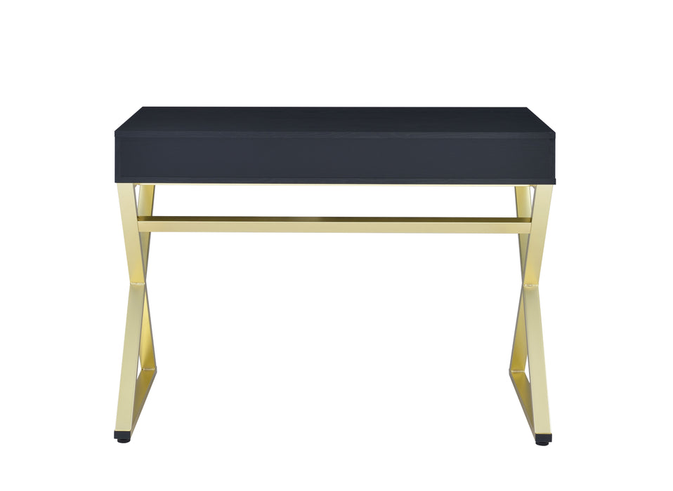 Coleen - Vanity Desk - Black & Brass Finish - 31" Sacramento Furniture Store Furniture store in Sacramento