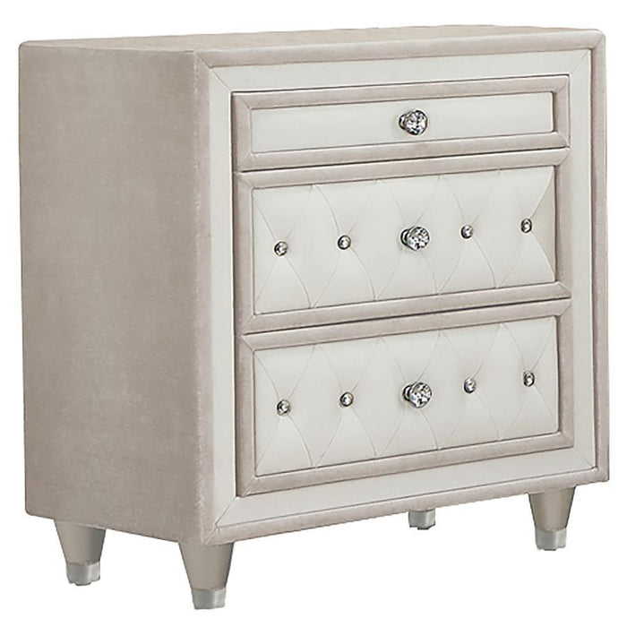 Antonella - 3-Drawer Upholstered Nightstand Sacramento Furniture Store Furniture store in Sacramento