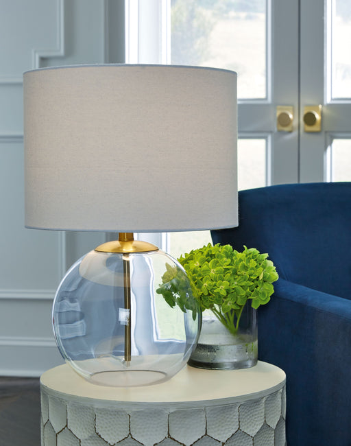 Samder - White - Glass Table Lamp Sacramento Furniture Store Furniture store in Sacramento