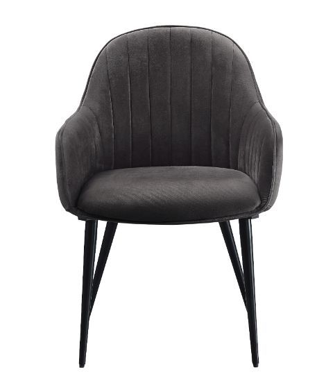 Caspian - Side Chair (Set of 2) - Dark Gray Fabric & Black Finish Sacramento Furniture Store Furniture store in Sacramento