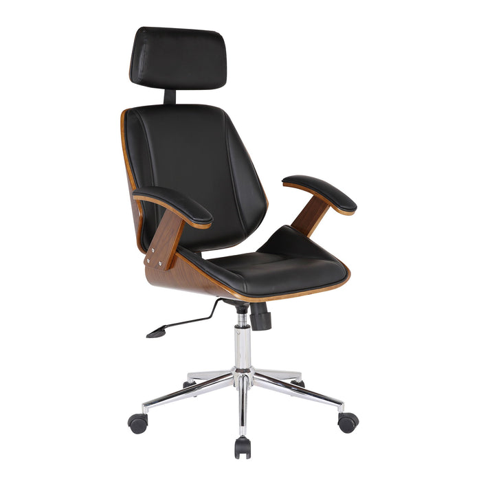 Century - Office Chair Veneer Back With Multifunctional Mechanism - Black / Walnut