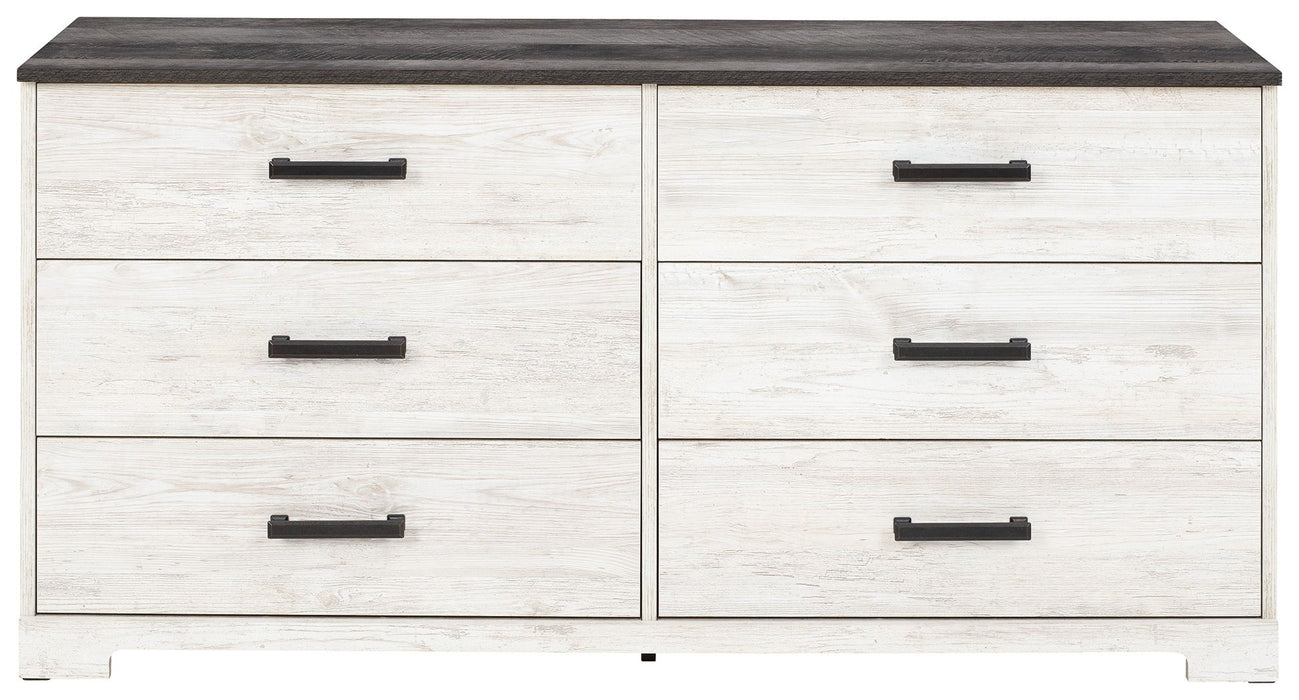 Shawburn - White / Black / Gray - Six Drawer Dresser - Pewter-tone Pulls Sacramento Furniture Store Furniture store in Sacramento