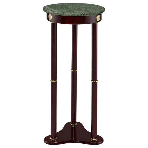 Edie - Round Marble Top Accent Table - Merlot Sacramento Furniture Store Furniture store in Sacramento