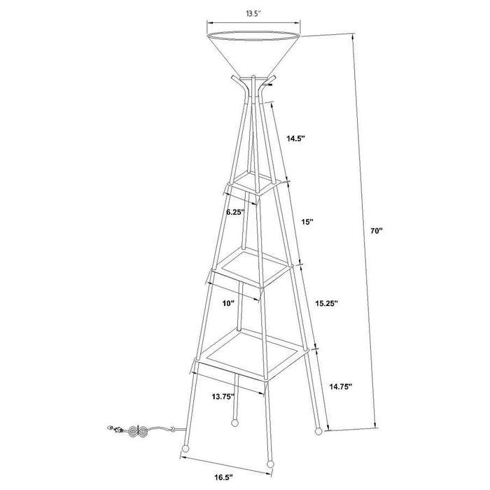 Gianni - Versatile Shelf Tower Floor Lamp - Charcoal Black Sacramento Furniture Store Furniture store in Sacramento