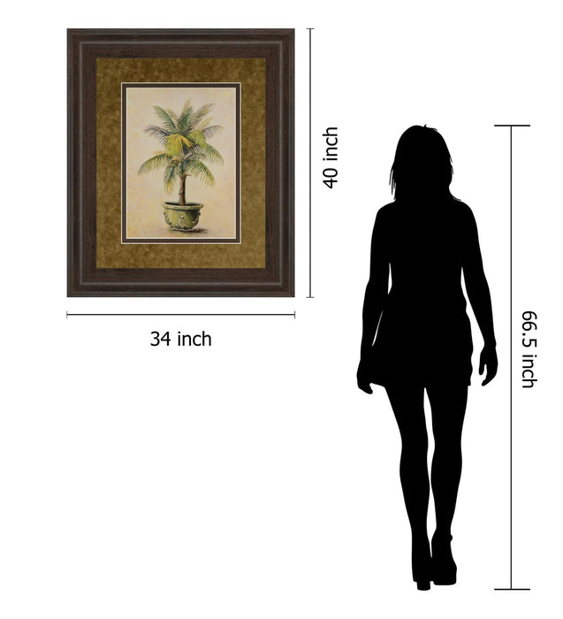 Potted Palm I - Framed Print Wall Art - Green