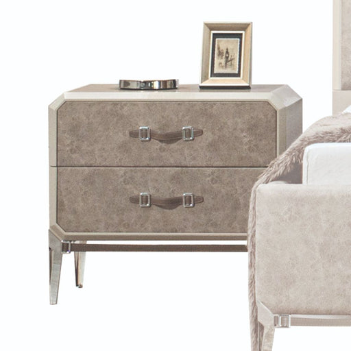 Kordal - Nightstand - Vintage Beige PU Sacramento Furniture Store Furniture store in Sacramento