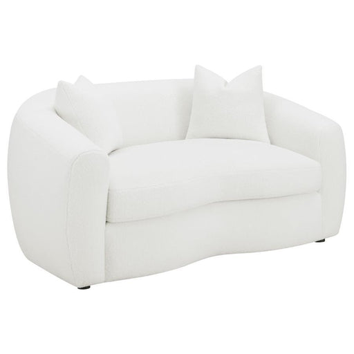 Isabella - Upholstered Tight Back Loveseat - White Sacramento Furniture Store Furniture store in Sacramento