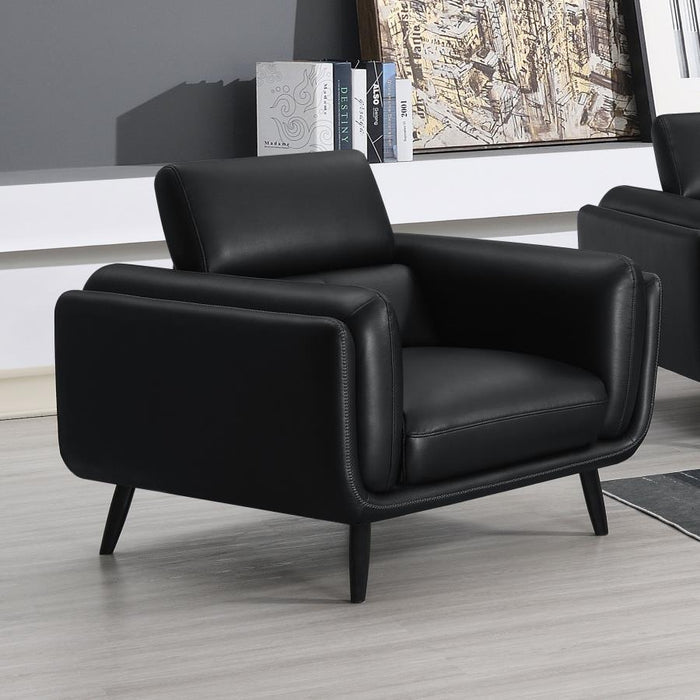 Shania - Track Arms Chair With Tapered Legs - Black Sacramento Furniture Store Furniture store in Sacramento