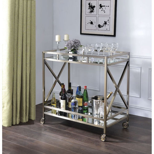 Kristensen - Serving Cart - Antique Gold & Mirror Sacramento Furniture Store Furniture store in Sacramento