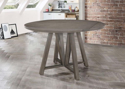 Athens - Round Counter Height Table With Drop Leaf - Barn Gray Sacramento Furniture Store Furniture store in Sacramento