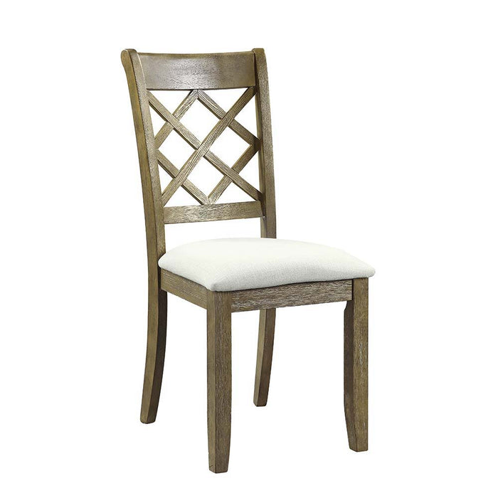 Karsen - Side Chair (Set of 2) - Beige Linen & Rustic Oak Finish Sacramento Furniture Store Furniture store in Sacramento