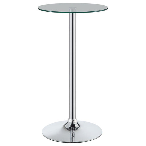 Abiline - Glass Top Round Bar Table - Chrome Sacramento Furniture Store Furniture store in Sacramento