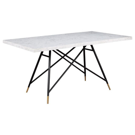 Gabrielle - Rectangular Marble Top Dining Table - White And Black Sacramento Furniture Store Furniture store in Sacramento