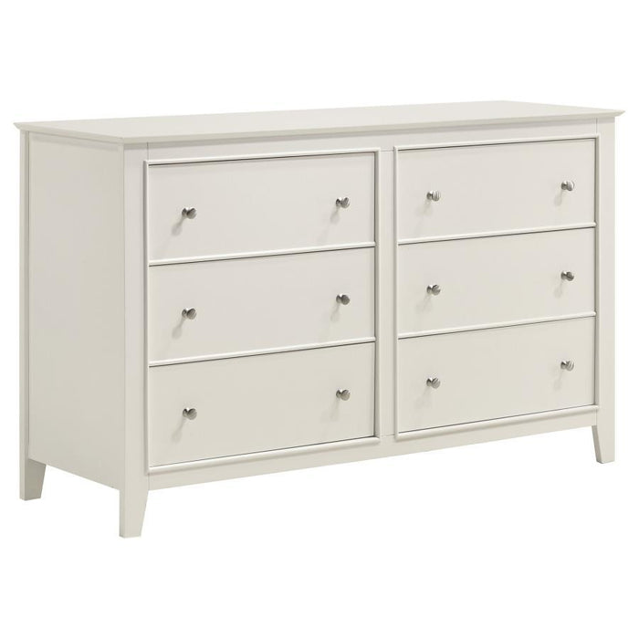 Selena - 6-Drawer Dresser - Cream White