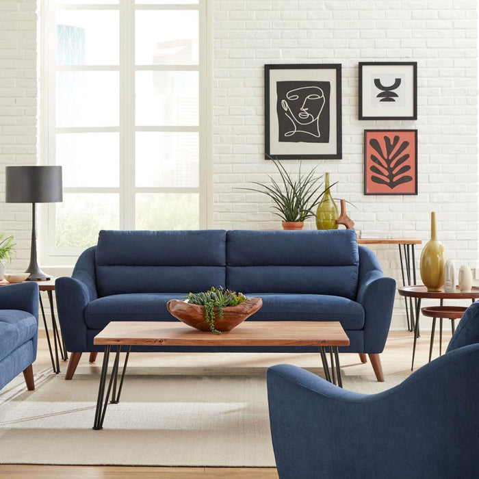 Gano - Sloped Arm Upholstered Sofa - Navy Blue Sacramento Furniture Store Furniture store in Sacramento