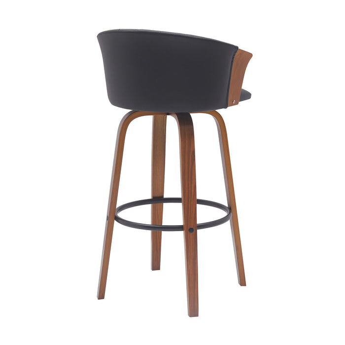 Diana - Swivel Walnut Wood Faux Leather Counter Stool