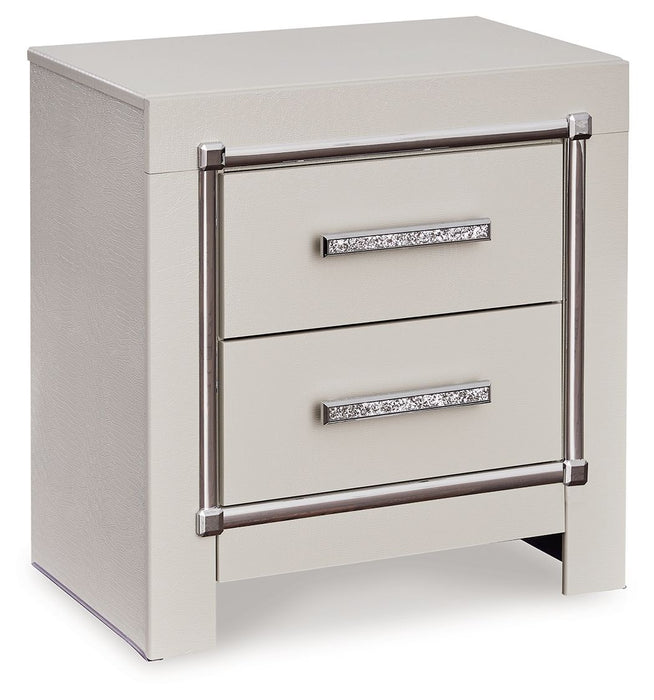 Zyniden - Silver - Two Drawer Night Stand Sacramento Furniture Store Furniture store in Sacramento