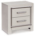 Zyniden - Silver - Two Drawer Night Stand Sacramento Furniture Store Furniture store in Sacramento