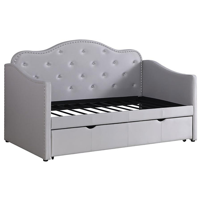 Elmore - Upholstered Twin Daybed With Trundle - Pearlescent Gray Sacramento Furniture Store Furniture store in Sacramento