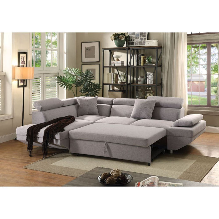 Jemima - Sectional Sofa - Gray Fabric Sacramento Furniture Store Furniture store in Sacramento