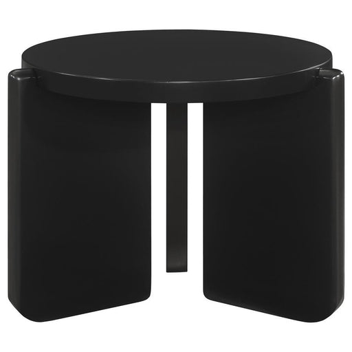 Cordova - Round Solid Wood End Table - Black Sacramento Furniture Store Furniture store in Sacramento
