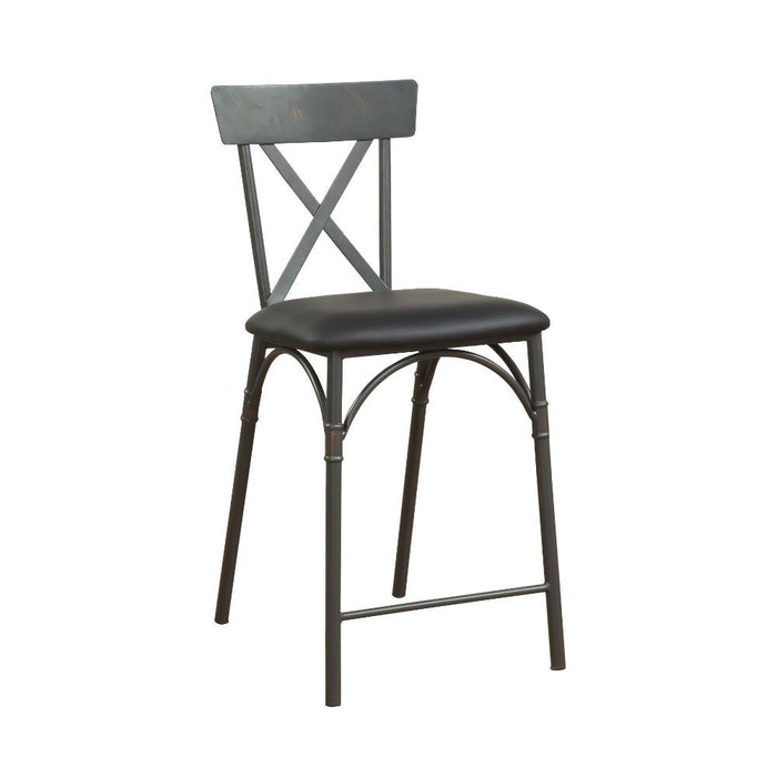 Itzel - Counter Height Chair (Set of 2) - Black PU & Sandy Gray