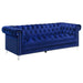 Bleker - Tufted Tuxedo Arm Sofa - Blue Sacramento Furniture Store Furniture store in Sacramento