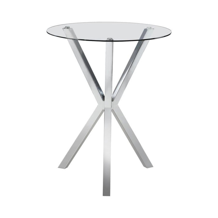 Denali - Round Glass Top Bar Table - Chrome Sacramento Furniture Store Furniture store in Sacramento