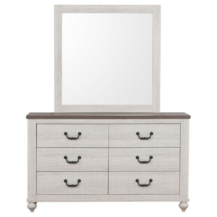 Stillwood - 6-Drawer Dresser With Mirror - Vintage Linen