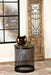 Aurora - Round Accent Table With Drum Base - Natural And Black Sacramento Furniture Store Furniture store in Sacramento